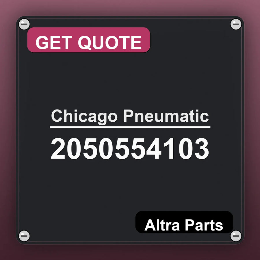 Chicago Pneumatic 2050554103 industrial nameplate style image – Altra Parts. GET QUOTE.