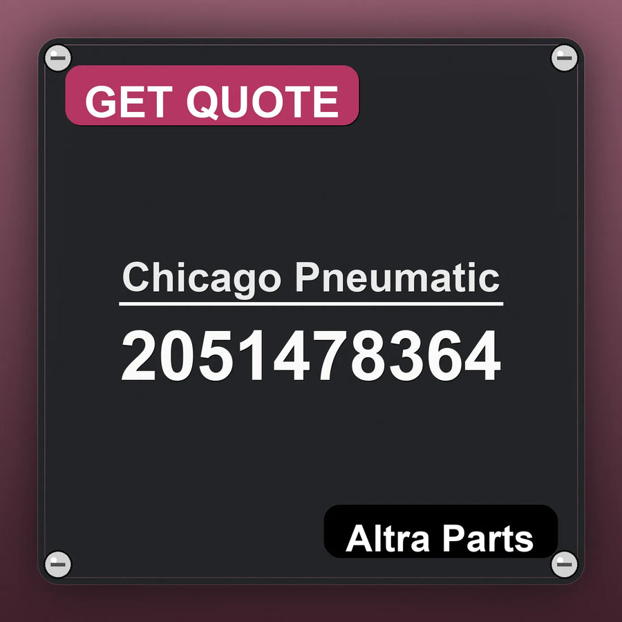 Chicago Pneumatic 2051478364 industrial nameplate style image – Altra Parts. GET QUOTE.