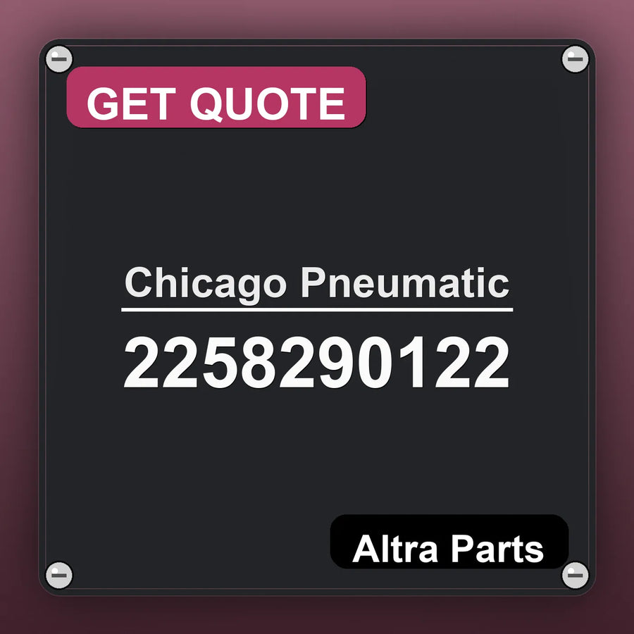Chicago Pneumatic 2258290122 industrial nameplate style image – Altra Parts. GET QUOTE.