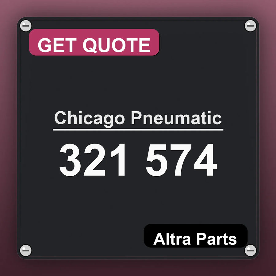 Chicago Pneumatic 321 574 industrial nameplate style image – Altra Parts. GET QUOTE.