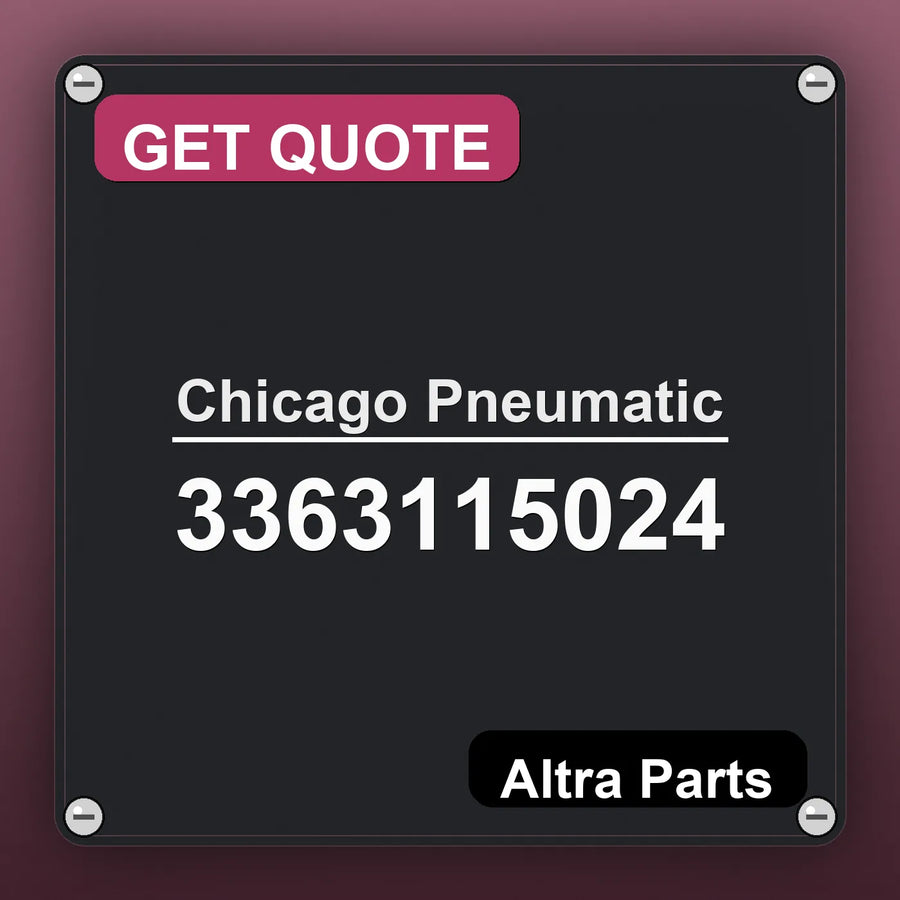 Chicago Pneumatic 3363115024 industrial nameplate style image – Altra Parts. GET QUOTE.