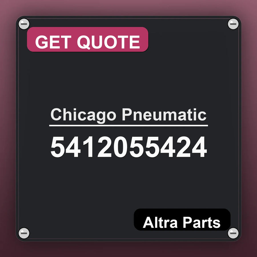 Chicago Pneumatic 5412055424 industrial nameplate style image – Altra Parts. GET QUOTE.
