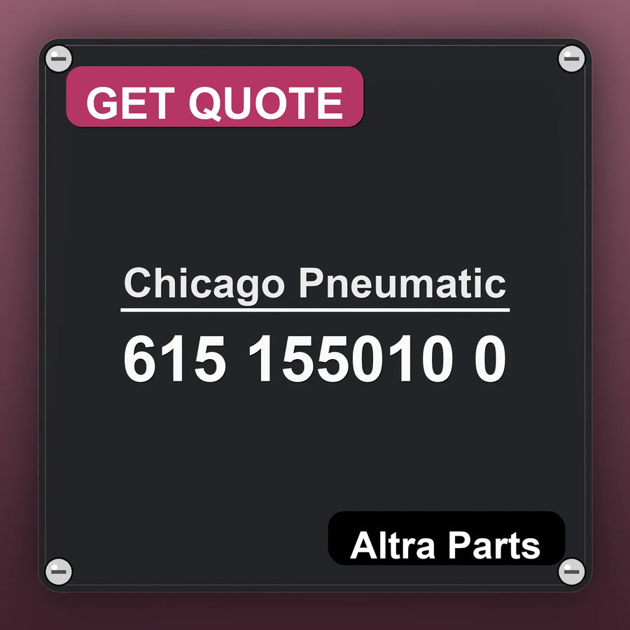 Chicago Pneumatic 615 155010 0 industrial nameplate style image – Altra Parts. GET QUOTE.