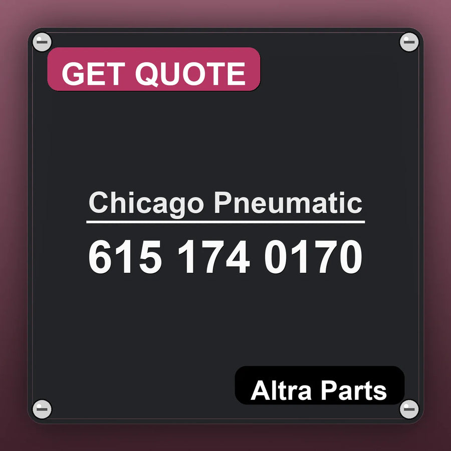 Chicago Pneumatic 615 174 0170 industrial nameplate style image – Altra Parts. GET QUOTE.