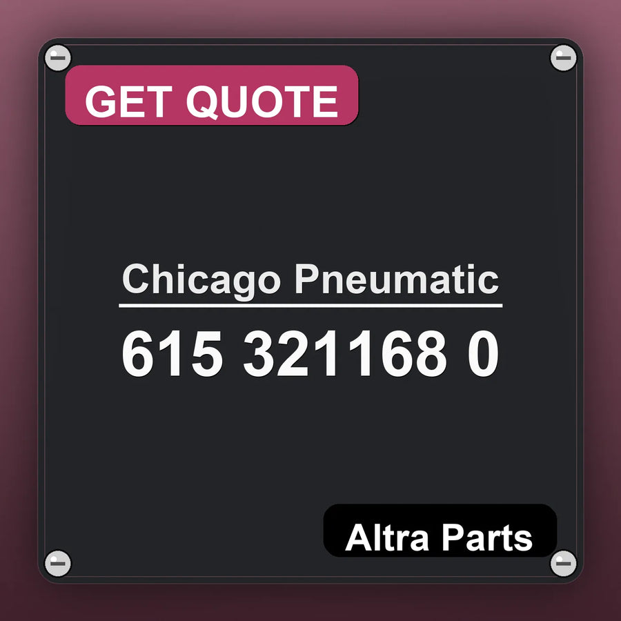 Chicago Pneumatic 615 321168 0 industrial nameplate style image – Altra Parts. GET QUOTE.