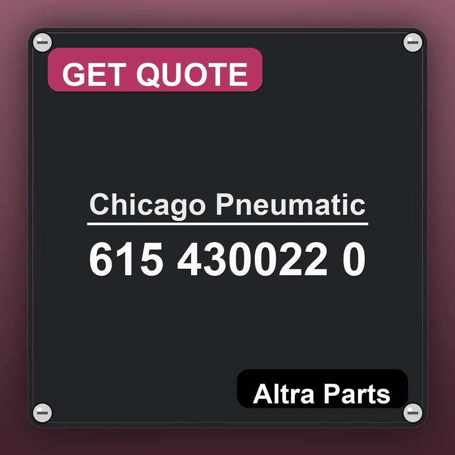 Chicago Pneumatic 615 430022 0 industrial nameplate style image – Altra Parts. GET QUOTE.