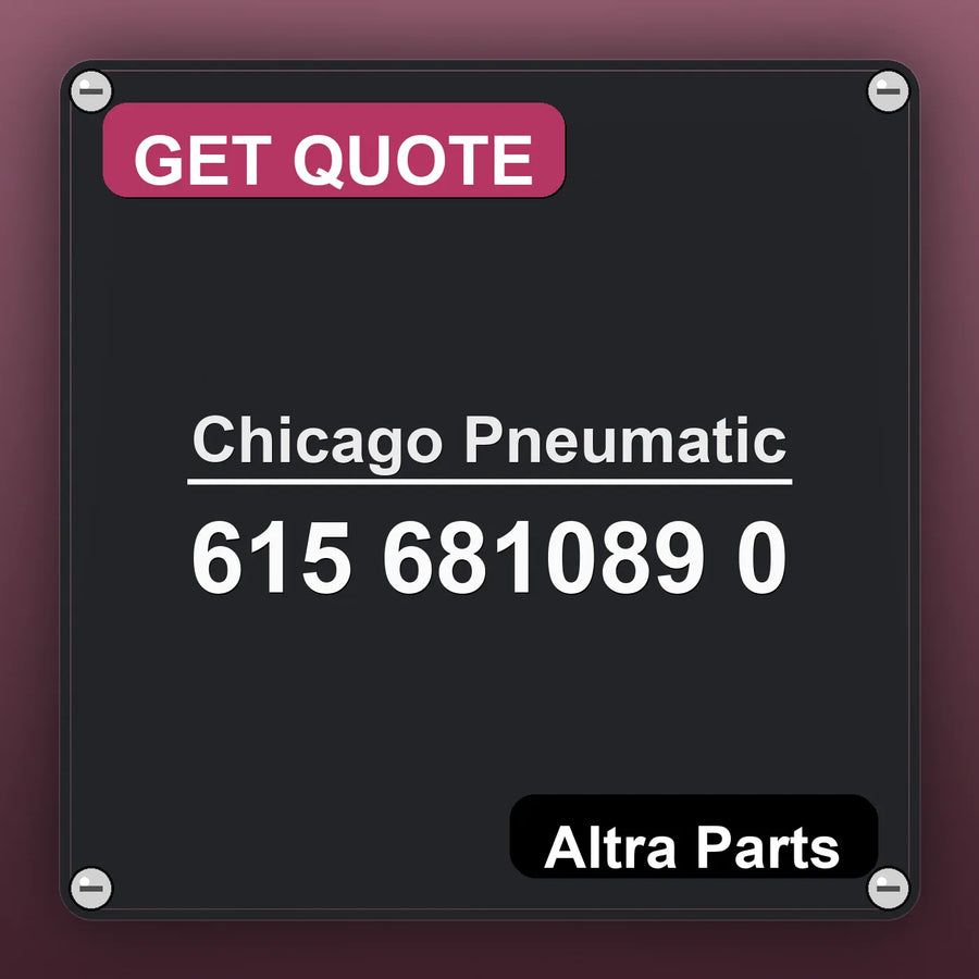 Chicago Pneumatic 615 681089 0 industrial nameplate style image – Altra Parts. GET QUOTE.