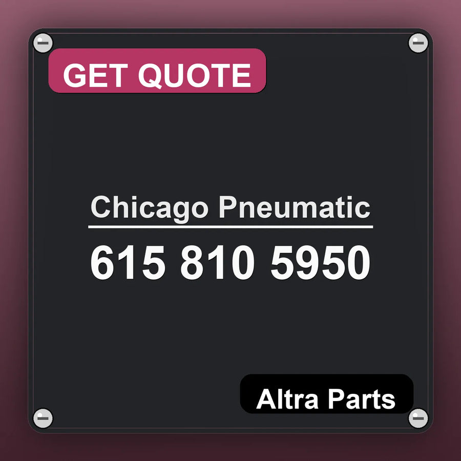 Chicago Pneumatic 615 810 5950 industrial nameplate style image – Altra Parts. GET QUOTE.