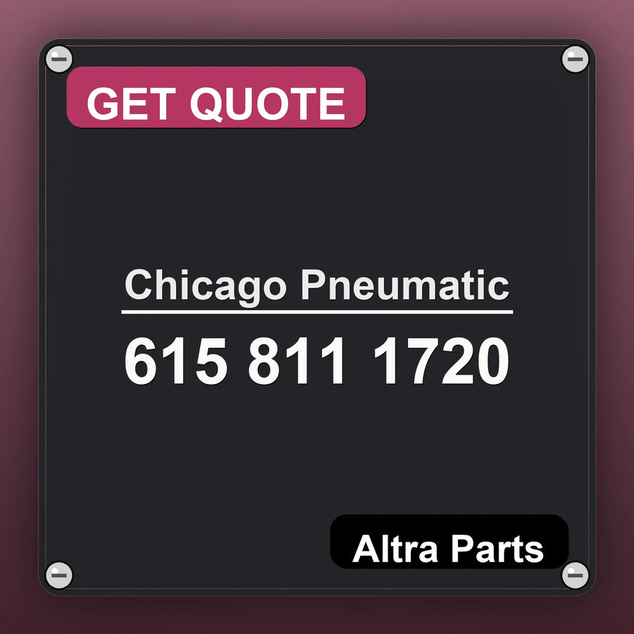 Chicago Pneumatic 615 811 1720 industrial nameplate style image – Altra Parts. GET QUOTE.