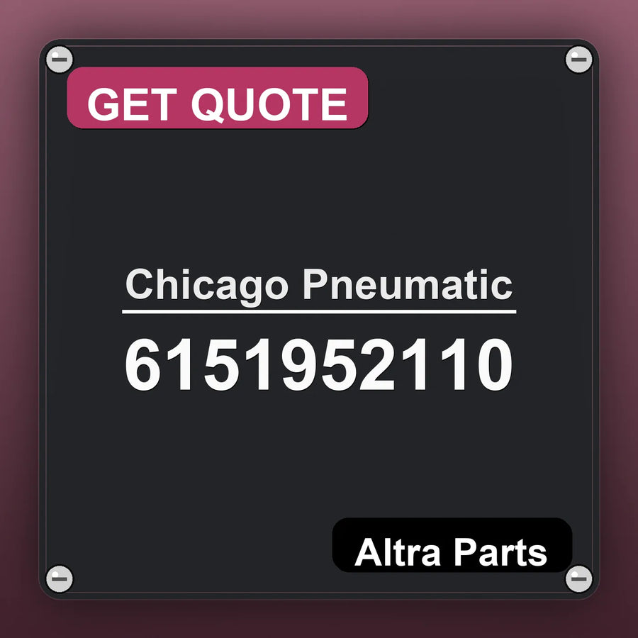 Chicago Pneumatic 6151952110 industrial nameplate style image – Altra Parts. GET QUOTE.