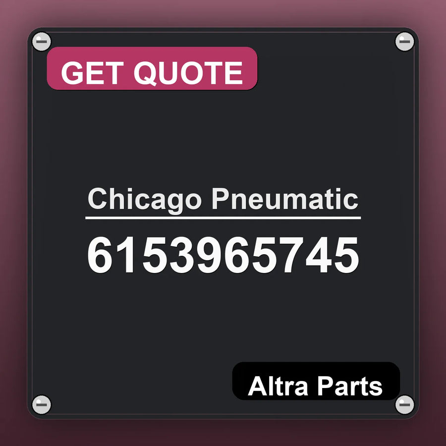 Chicago Pneumatic 6153965745 industrial nameplate style image – Altra Parts. GET QUOTE.