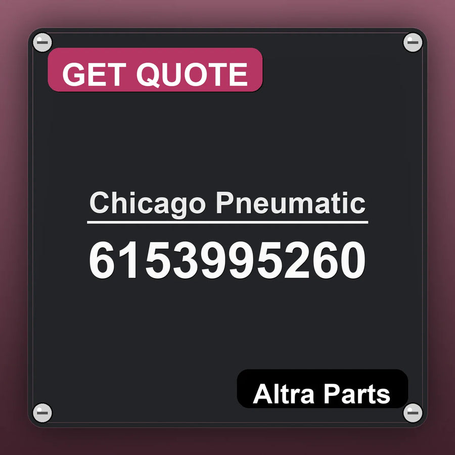 Chicago Pneumatic 6153995260 industrial nameplate style image – Altra Parts. GET QUOTE.