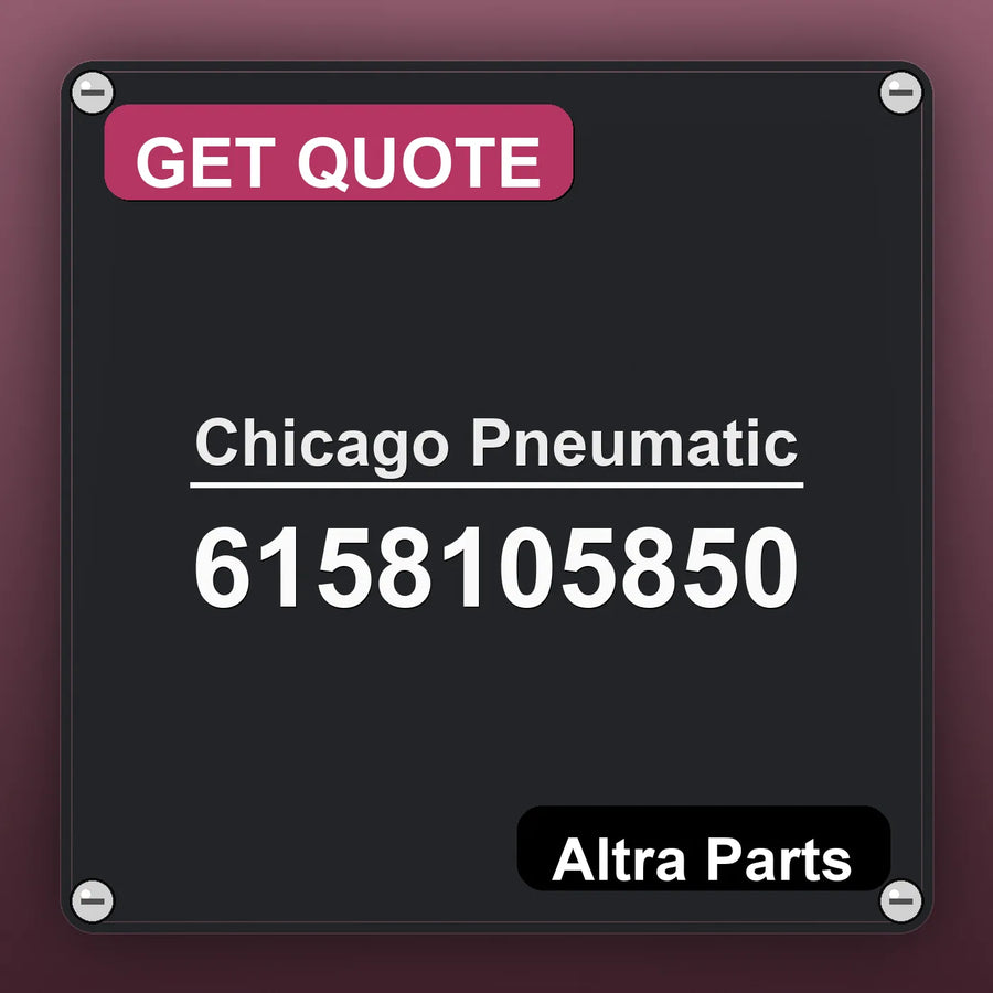 Chicago Pneumatic 6158105850 industrial nameplate style image – Altra Parts. GET QUOTE.