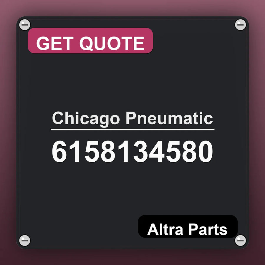 Chicago Pneumatic 6158134580 industrial nameplate style image – Altra Parts. GET QUOTE.