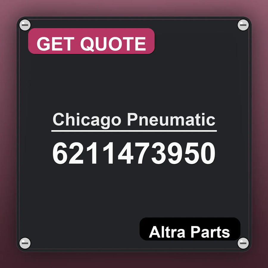 Chicago Pneumatic 6211473950 industrial nameplate style image – Altra Parts. GET QUOTE.