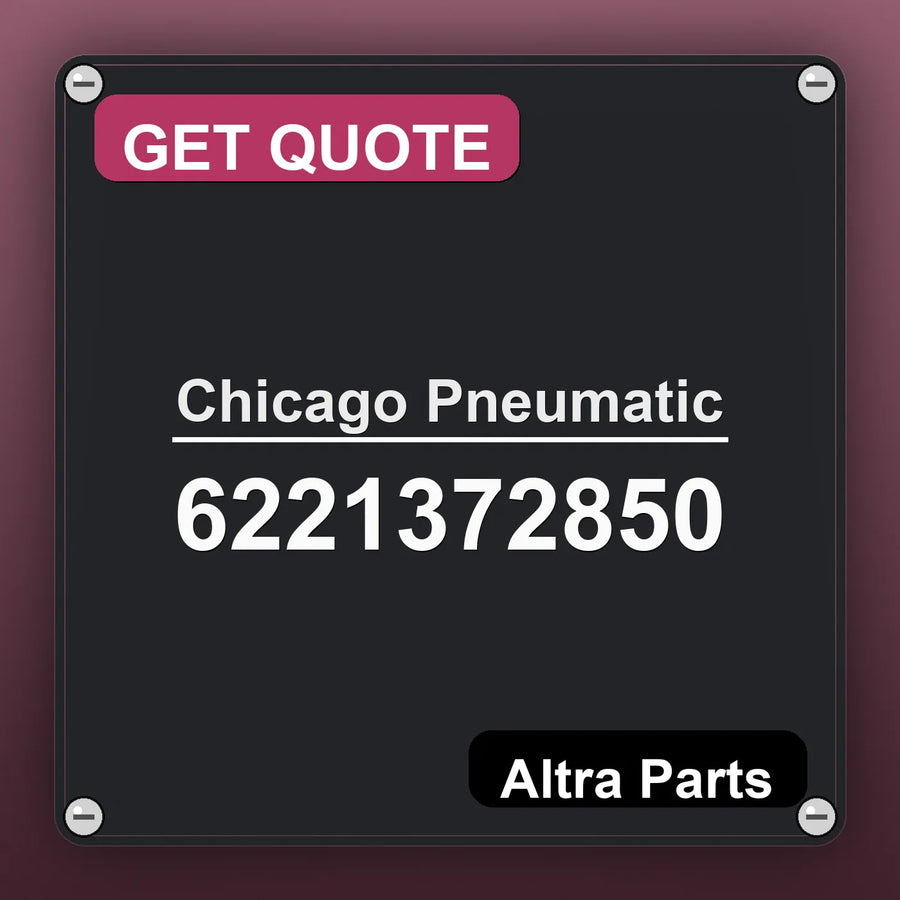 Chicago Pneumatic 6221372850 industrial nameplate style image – Altra Parts. GET QUOTE.