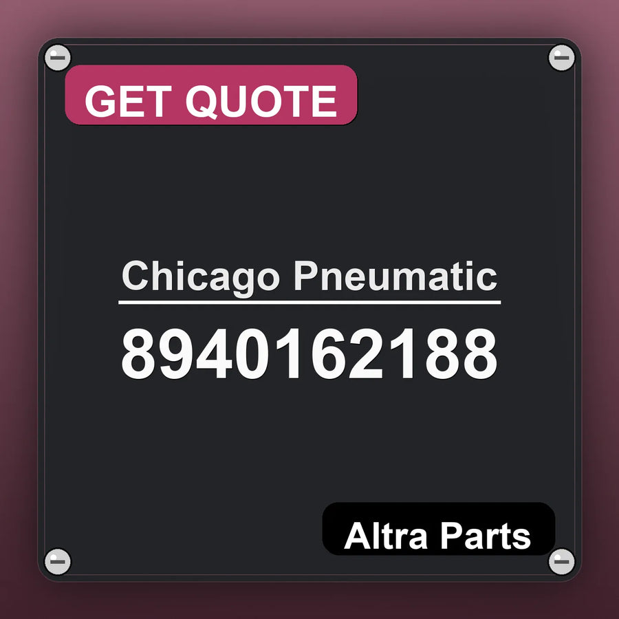 Chicago Pneumatic 8940162188 industrial nameplate style image – Altra Parts. GET QUOTE.