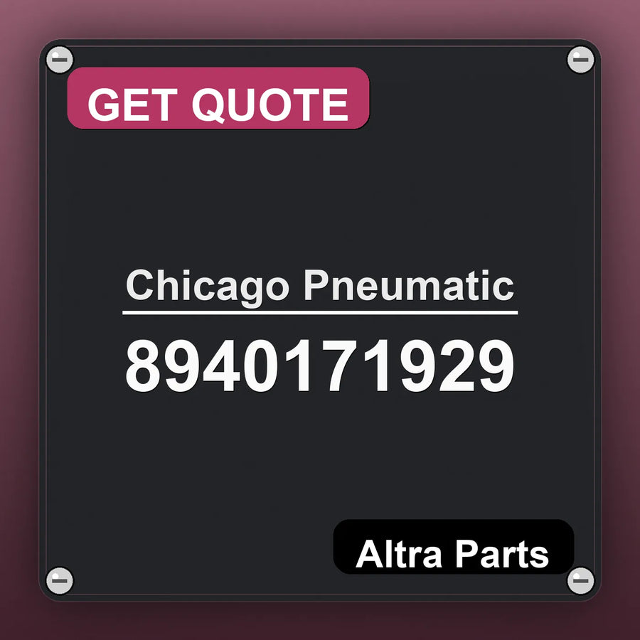 Chicago Pneumatic 8940171929 industrial nameplate style image – Altra Parts. GET QUOTE.