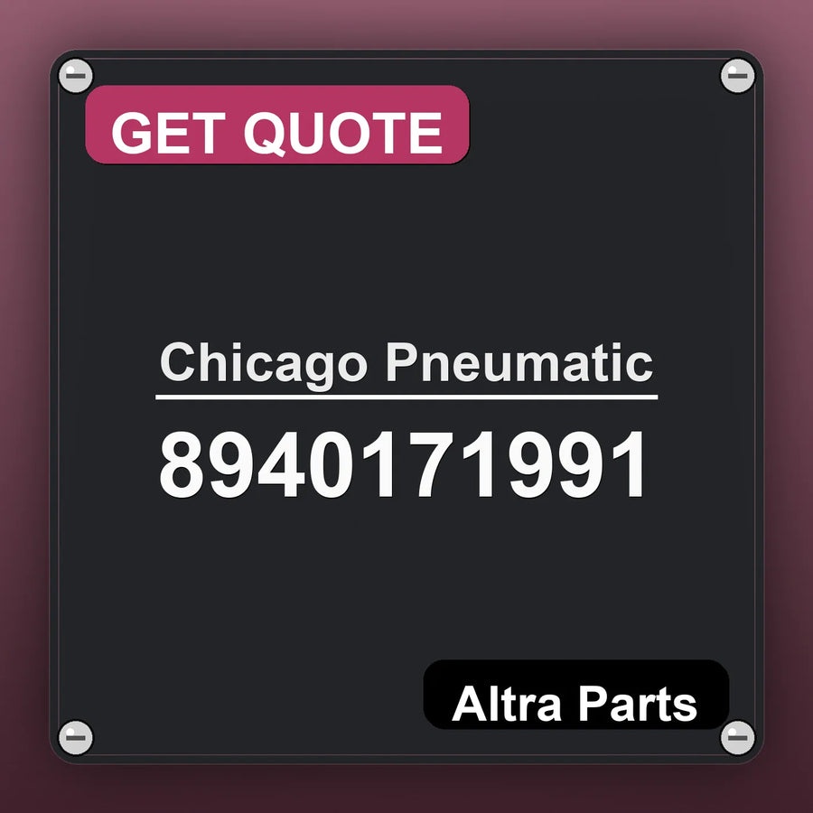 Chicago Pneumatic 8940171991 industrial nameplate style image – Altra Parts. GET QUOTE.