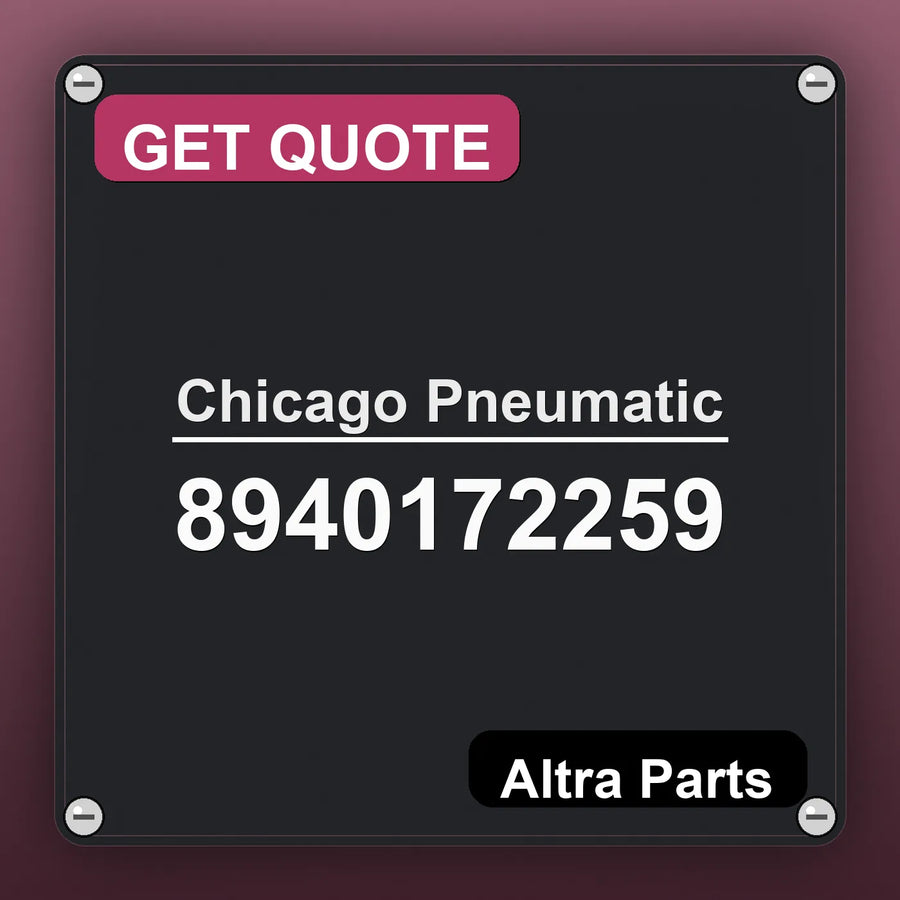 Chicago Pneumatic 8940172259 industrial nameplate style image – Altra Parts. GET QUOTE.