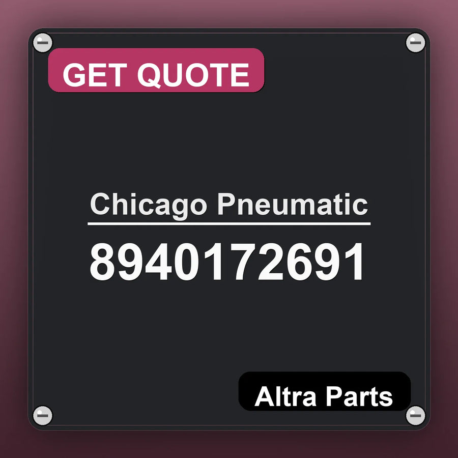 Chicago Pneumatic 8940172691 industrial nameplate style image – Altra Parts. GET QUOTE.