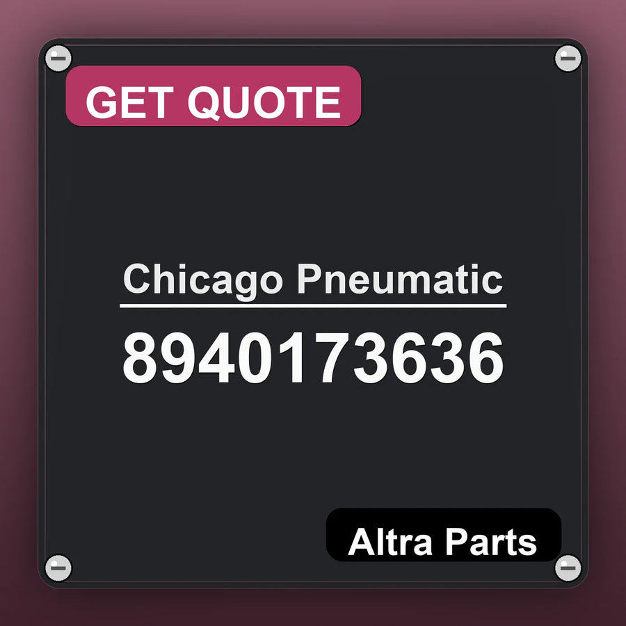 Chicago Pneumatic 8940173636 industrial nameplate style image – Altra Parts. GET QUOTE.
