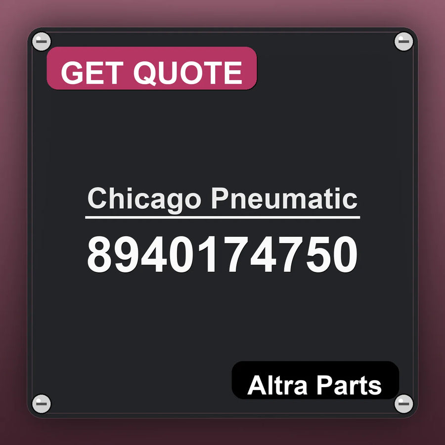 Chicago Pneumatic 8940174750 industrial nameplate style image – Altra Parts. GET QUOTE.