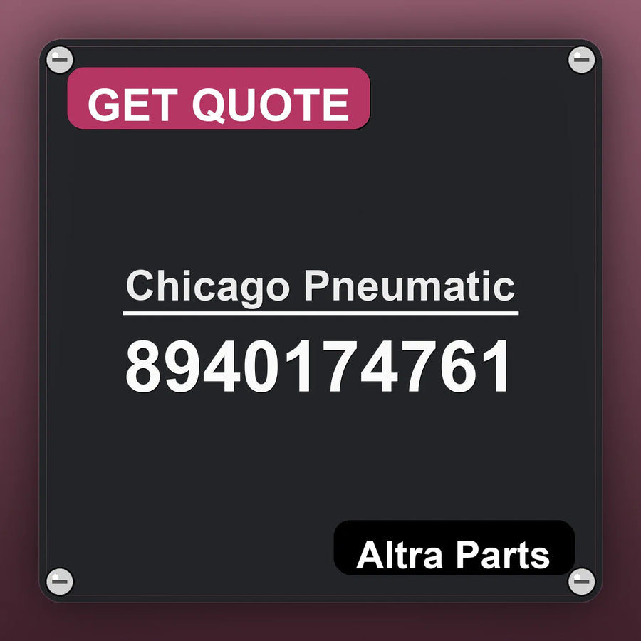Chicago Pneumatic 8940174761 industrial nameplate style image – Altra Parts. GET QUOTE.
