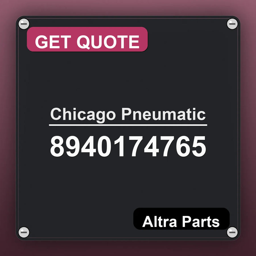 Chicago Pneumatic 8940174765 industrial nameplate style image – Altra Parts. GET QUOTE.