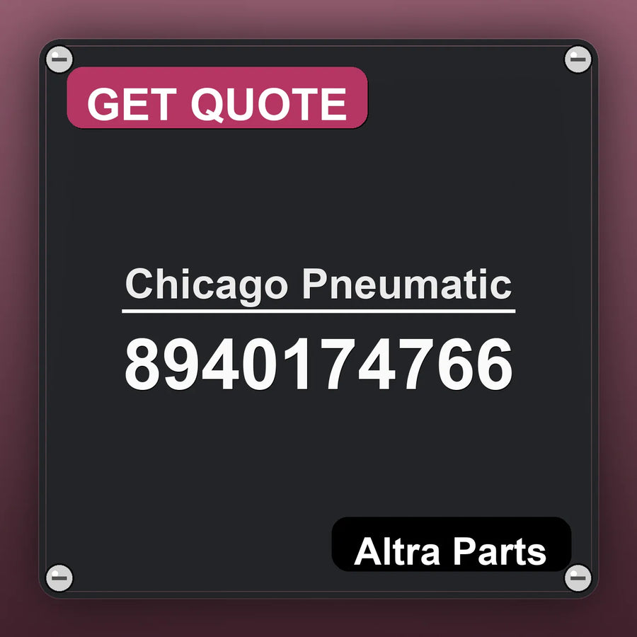 Chicago Pneumatic 8940174766 industrial nameplate style image – Altra Parts. GET QUOTE.