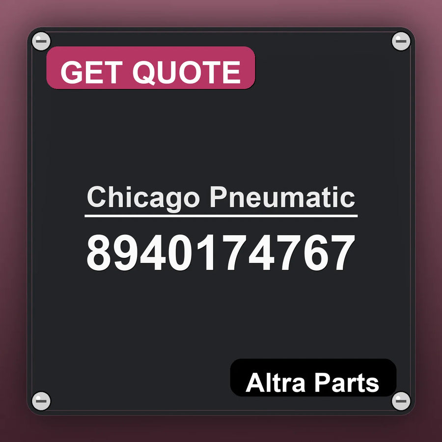 Chicago Pneumatic 8940174767 industrial nameplate style image – Altra Parts. GET QUOTE.