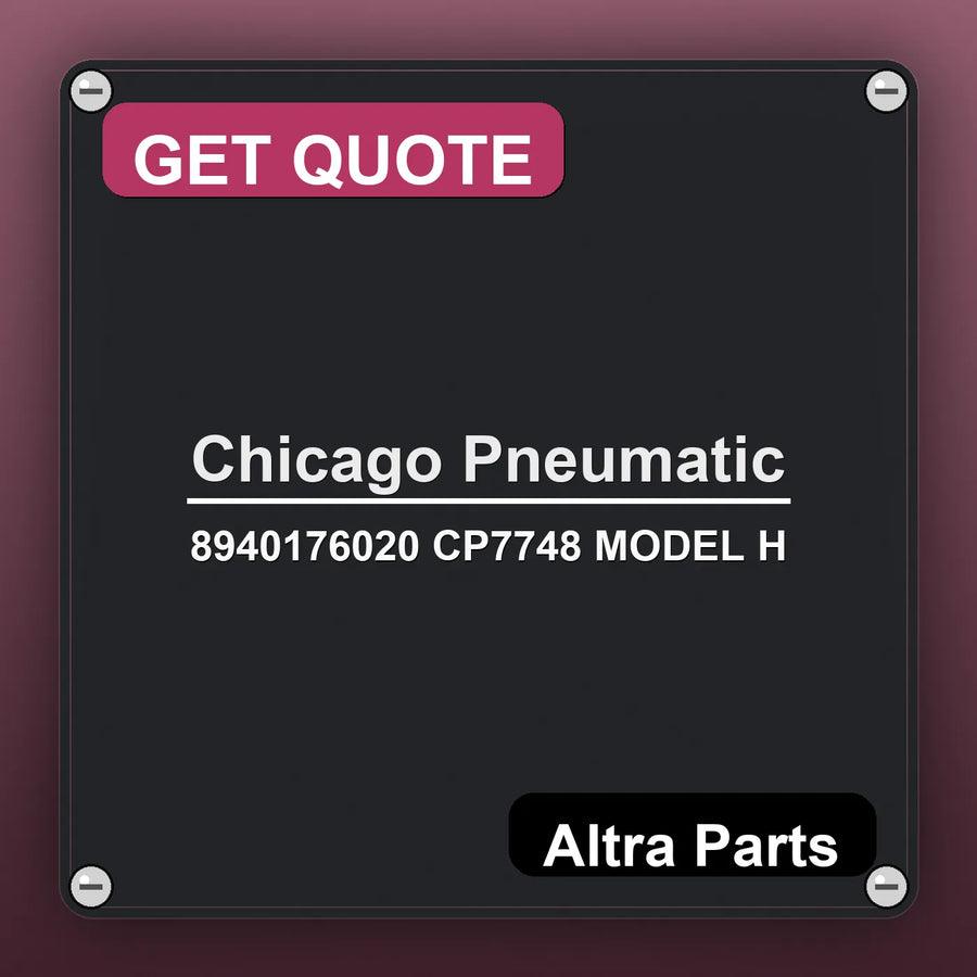 Chicago Pneumatic 8940176020 CP7748 MODEL H industrial nameplate style image – Altra Parts. GET QUOTE.
