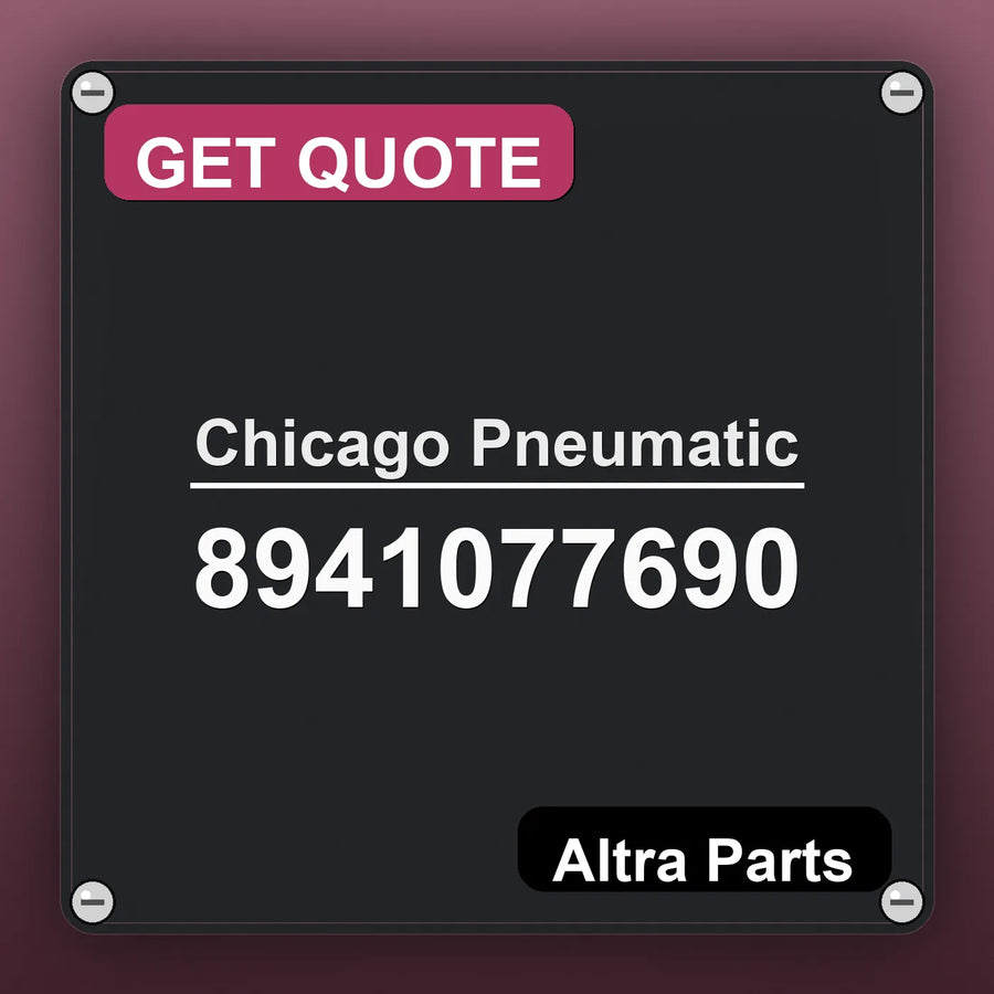 Chicago Pneumatic 8941077690 industrial nameplate style image – Altra Parts. GET QUOTE.