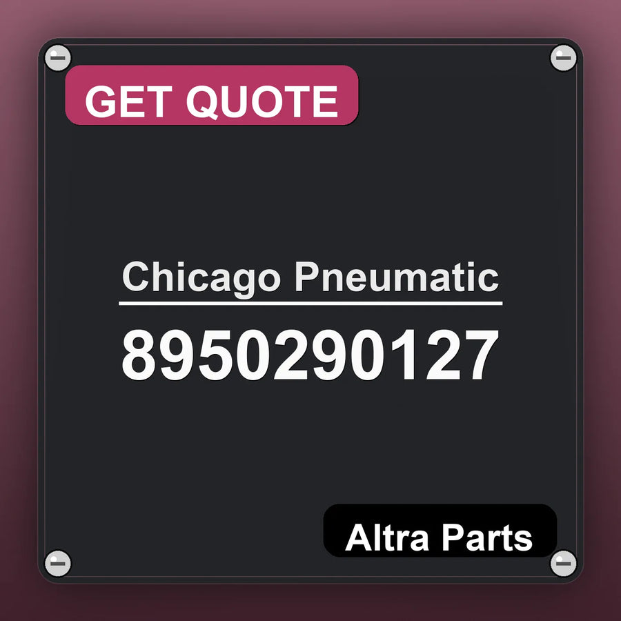 Chicago Pneumatic 8950290127 industrial nameplate style image – Altra Parts. GET QUOTE.