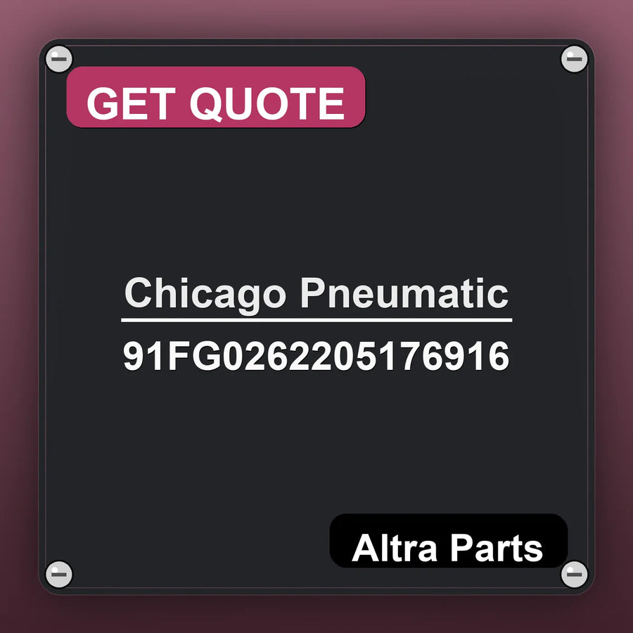 Chicago Pneumatic 91FG0262205176916 industrial nameplate style image – Altra Parts. GET QUOTE.