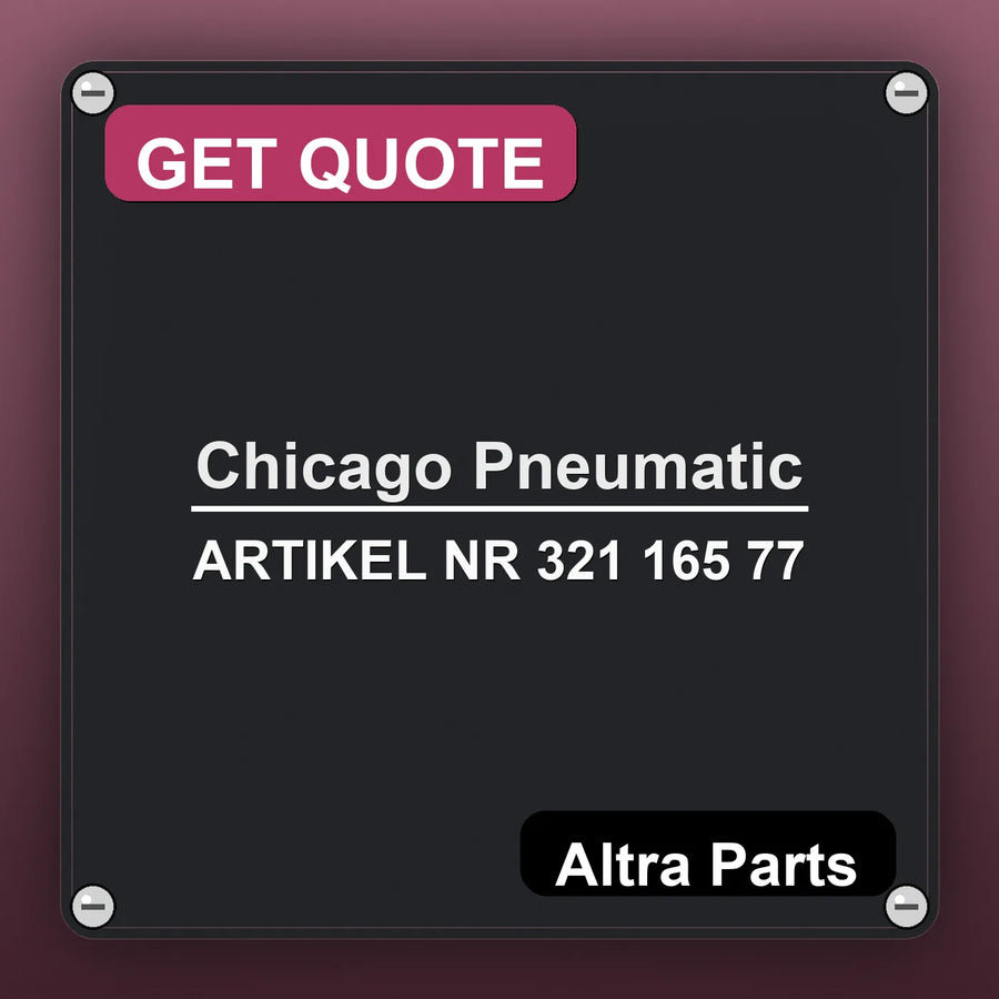 Chicago Pneumatic ARTIKEL NR 321 165 77 industrial nameplate style image – Altra Parts. GET QUOTE.