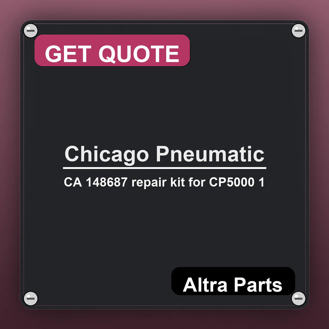 Chicago Pneumatic CA 148687 repair kit for CP5000 1 industrial nameplate style image – Altra Parts. GET QUOTE.