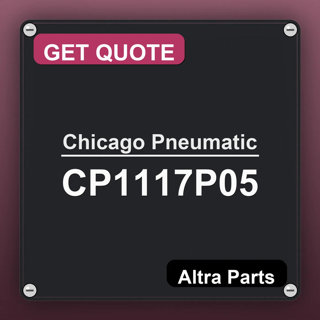 Chicago Pneumatic CP1117P05 industrial nameplate style image – Altra Parts. GET QUOTE.