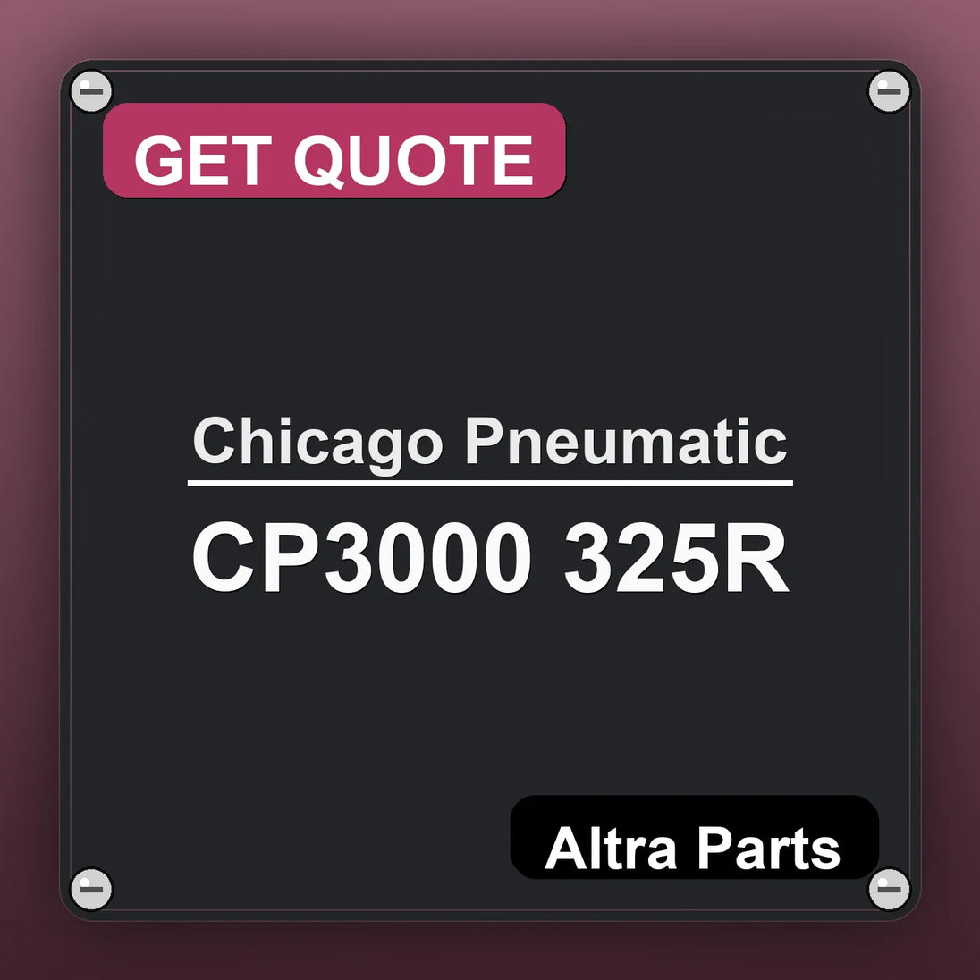 Chicago Pneumatic CP3000 325R industrial nameplate style image – Altra Parts. GET QUOTE.
