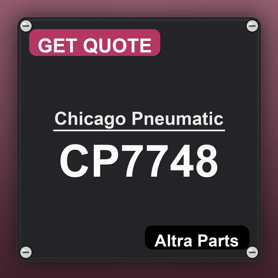 Chicago Pneumatic CP7748 industrial nameplate style image – Altra Parts. GET QUOTE.