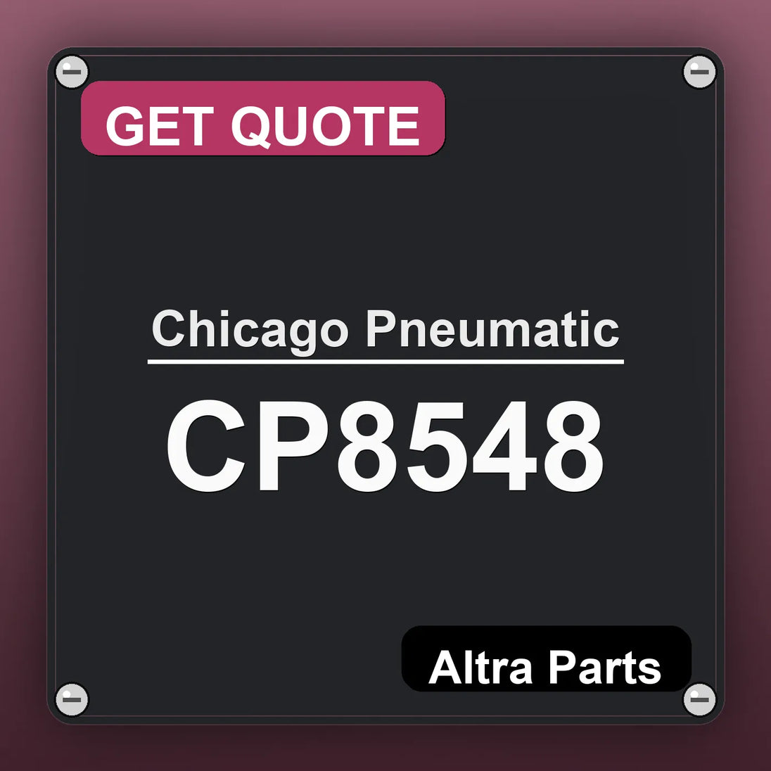 Chicago Pneumatic CP8548 industrial nameplate style image – Altra Parts. GET QUOTE.