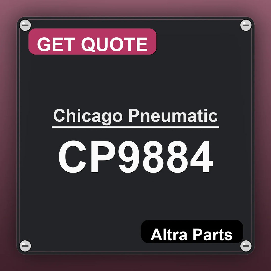 Chicago Pneumatic CP9884 industrial nameplate style image – Altra Parts. GET QUOTE.