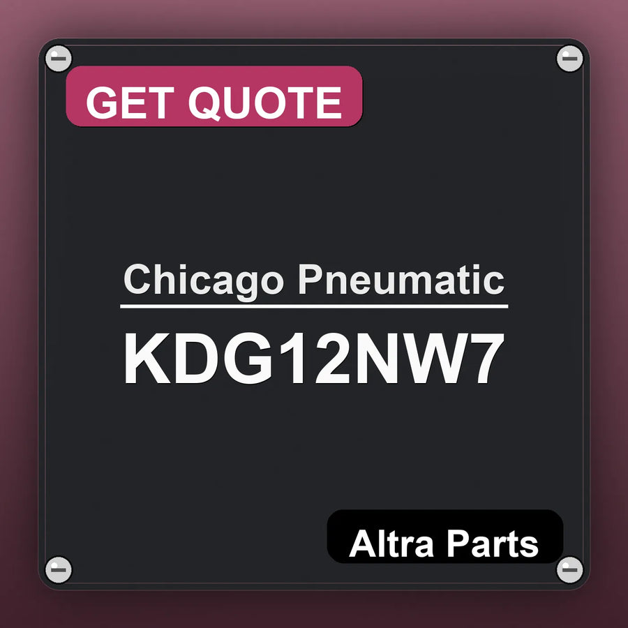 Chicago Pneumatic KDG12NW7 industrial nameplate style image – Altra Parts. GET QUOTE.