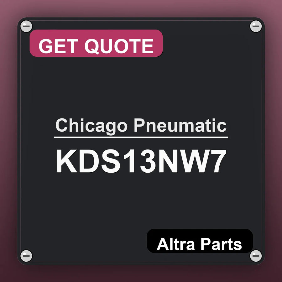 Chicago Pneumatic KDS13NW7 industrial nameplate style image – Altra Parts. GET QUOTE.