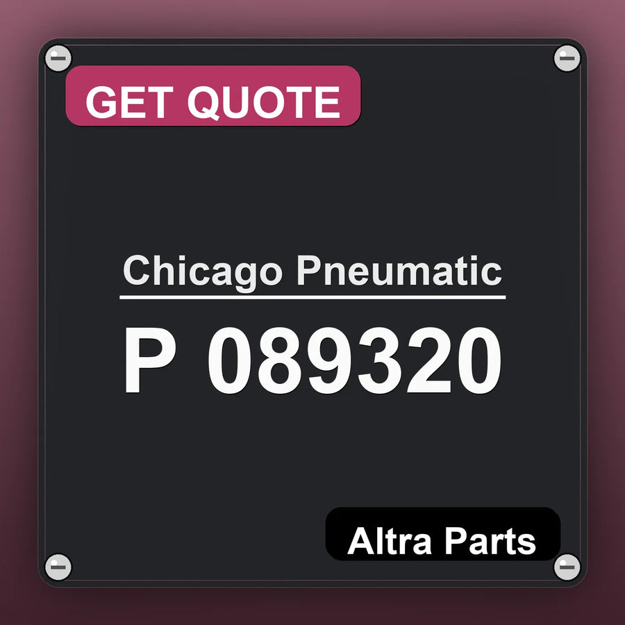 Chicago Pneumatic P 089320 industrial nameplate style image – Altra Parts. GET QUOTE.
