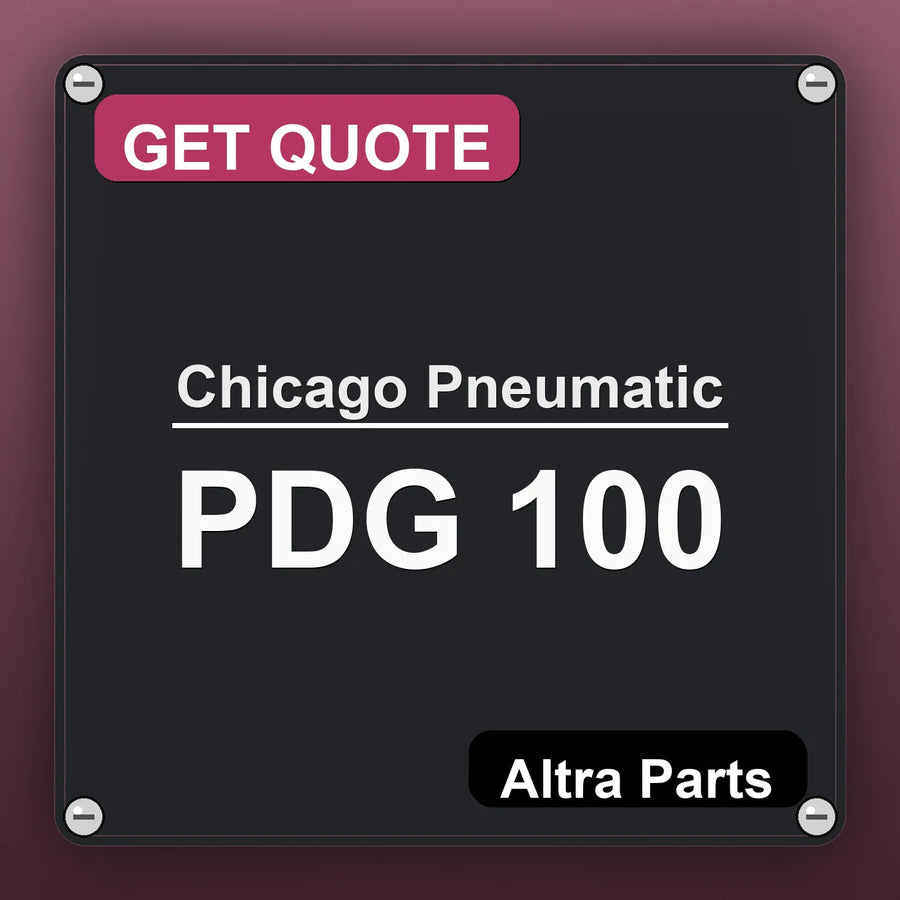 Chicago Pneumatic PDG 100 industrial nameplate style image – Altra Parts. GET QUOTE.