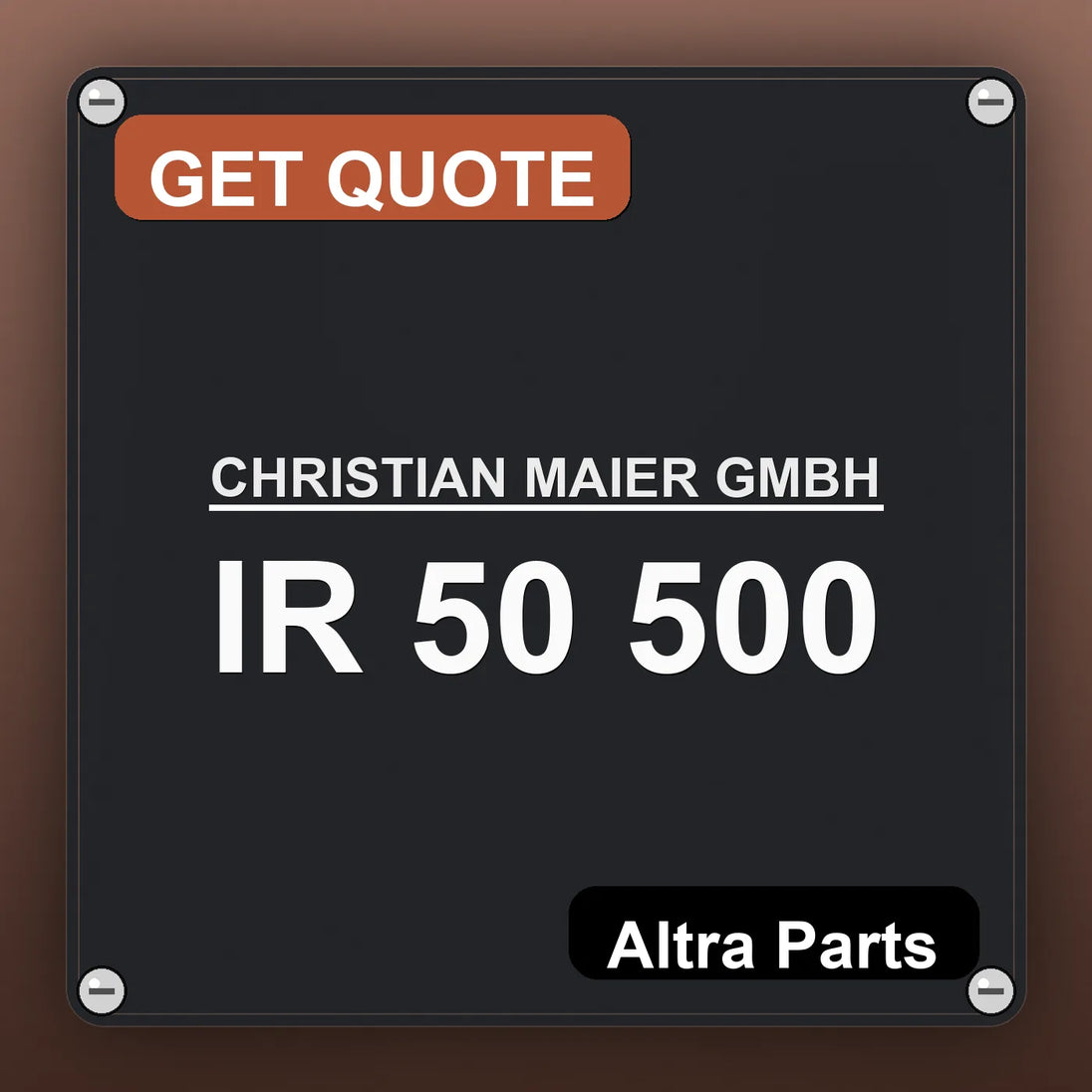 CHRISTIAN MAIER GMBH IR 50 500 industrial nameplate style image – Altra Parts. GET QUOTE.