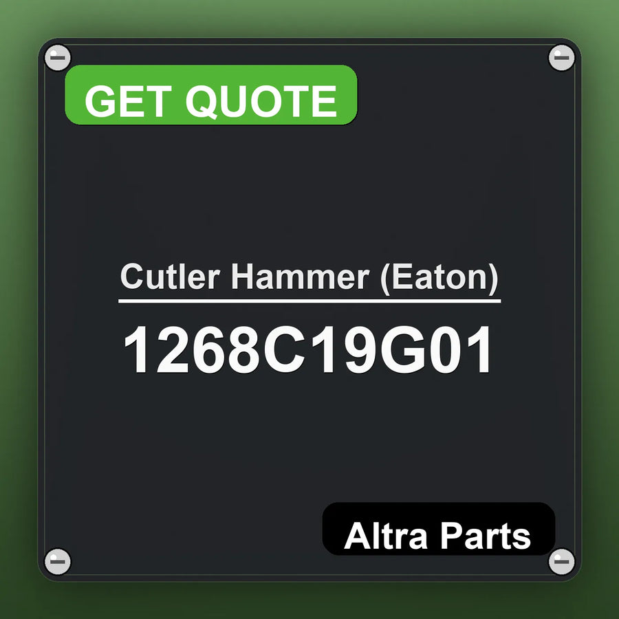 Cutler Hammer (Eaton) 1268C19G01 industrial nameplate style image – Altra Parts. GET QUOTE.