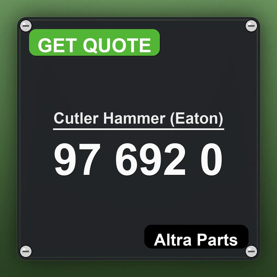 Cutler Hammer (Eaton) 97 692 0 industrial nameplate style image – Altra Parts. GET QUOTE.