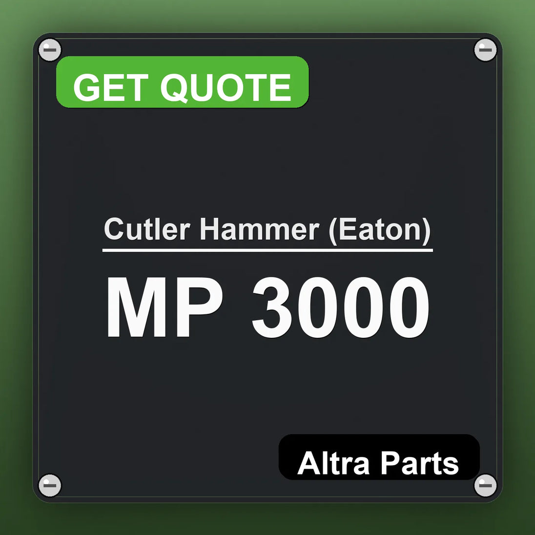Cutler Hammer (Eaton) MP 3000 industrial nameplate style image – Altra Parts. GET QUOTE.